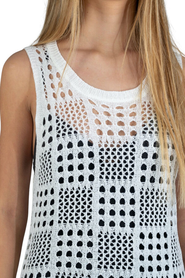 Kbas Vestido longo branco de crochet branco