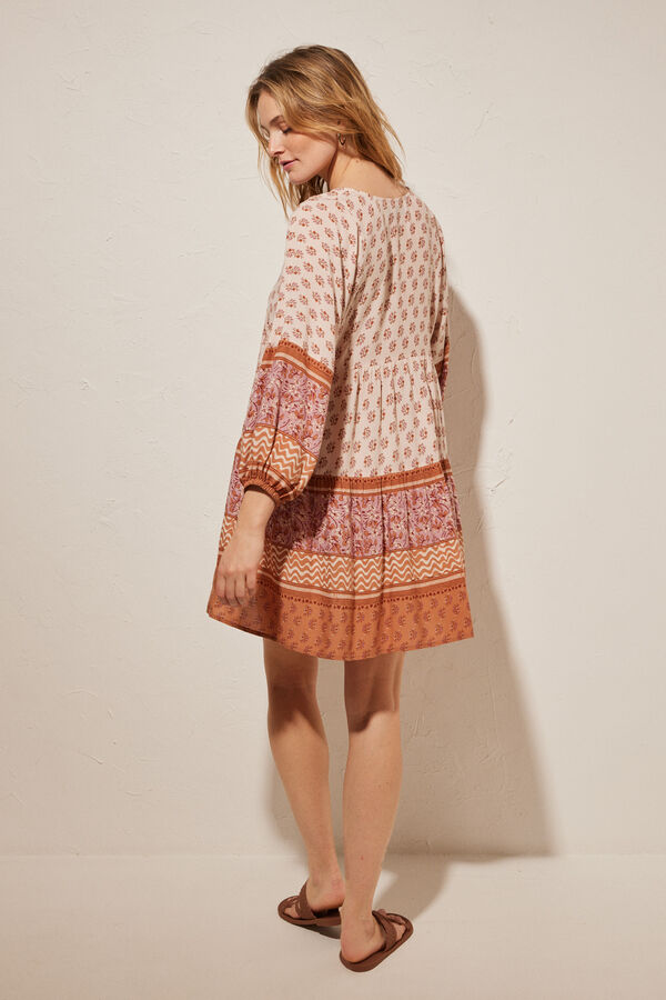 Women'secret Vestido corto estampado rosa rosa