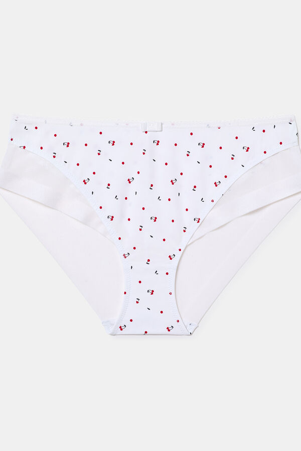 DIM Braga cl&aacute;sica Generous de suave microfibra y detalles en malla blanco