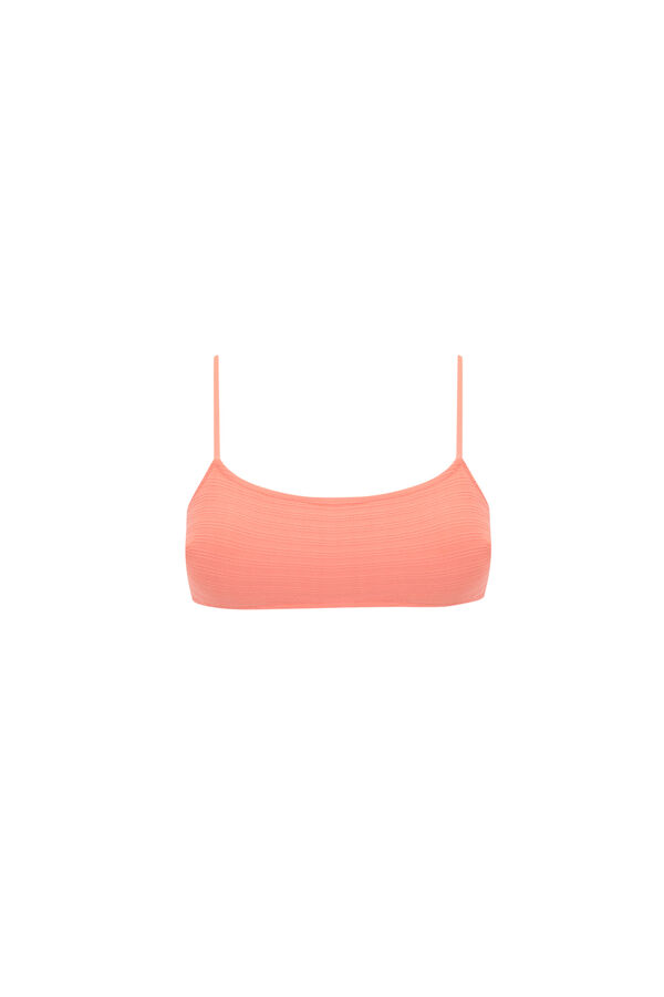 Women'secret Top bikini tejido naranja plisado naranja