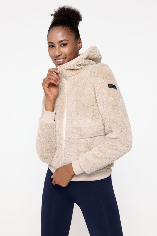 Only Play Chaqueta de borreguito con capucha gris