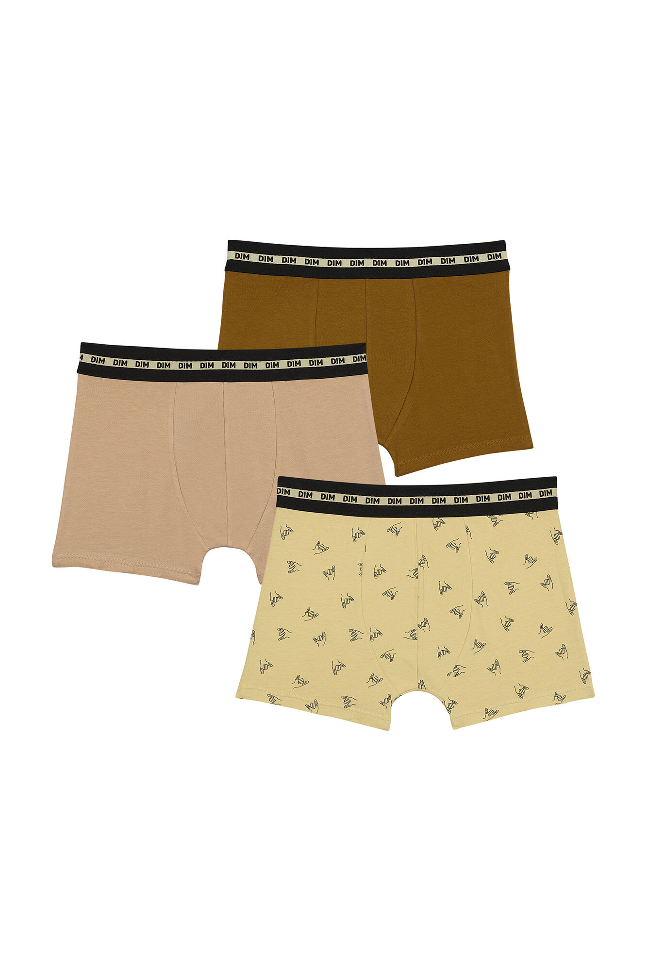 DIM Pack de 3 boxers de menino estampados com cintura el&aacute;stica