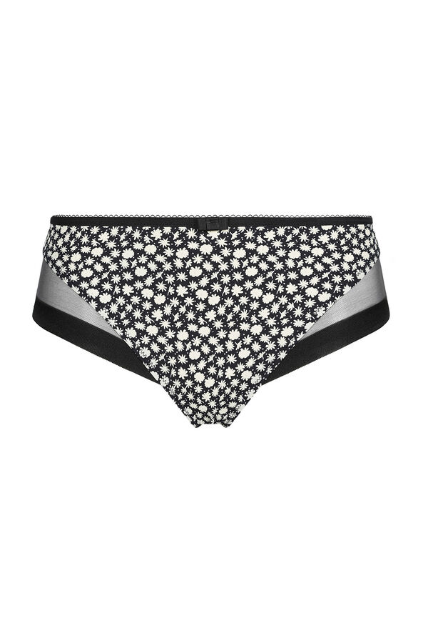 DIM Braga cl&aacute;sica de suave microfibra y detalles en malla negro