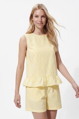 Pieces Top estampado vichy amarillo