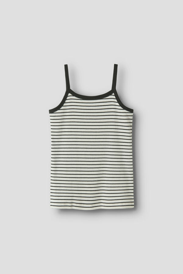 Lmtd Top tirantes finos rayas y ribetes blanco