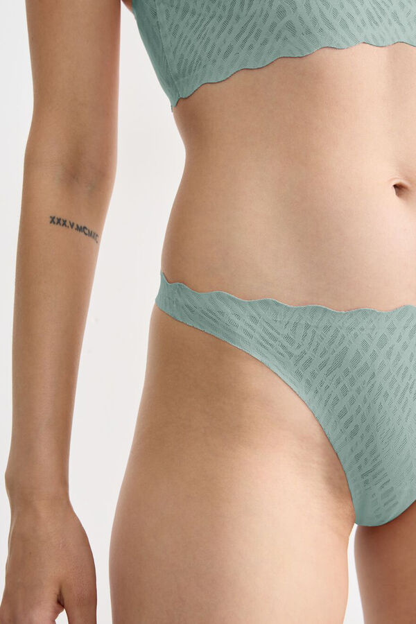 Sloggi Tanga sin costuras turquesa