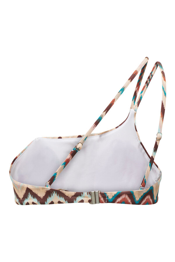 Only Top de bikini asim&eacute;trico estampado amarillo