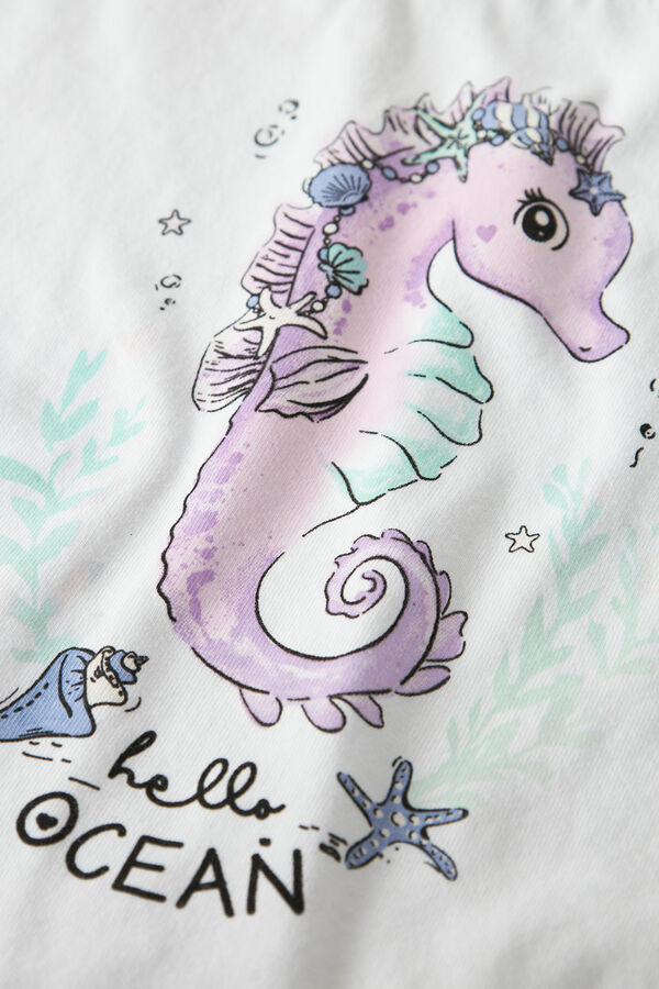 Name it T-shirt m&aacute;gica para menina de manga curta branco