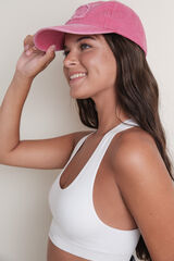 HI&BYE Gorra algod&oacute;n logo bordado rosa rosa
