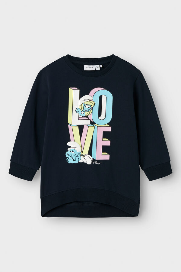 Name it Sudadera larga Los Pitufos azul