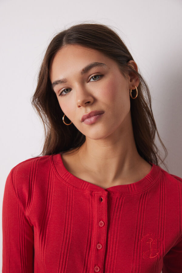 Women'secret Camiseta manga larga canal&eacute; roja rojo