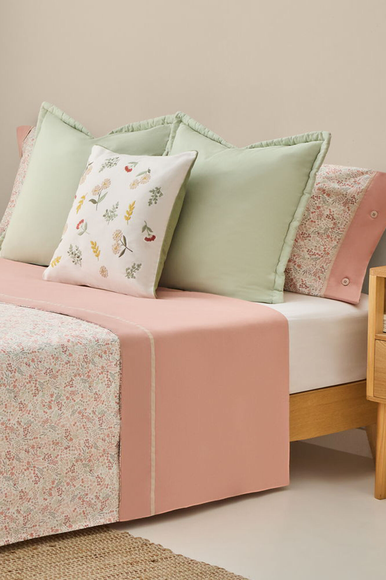 Textura Len&ccedil;ol algod&atilde;o flores