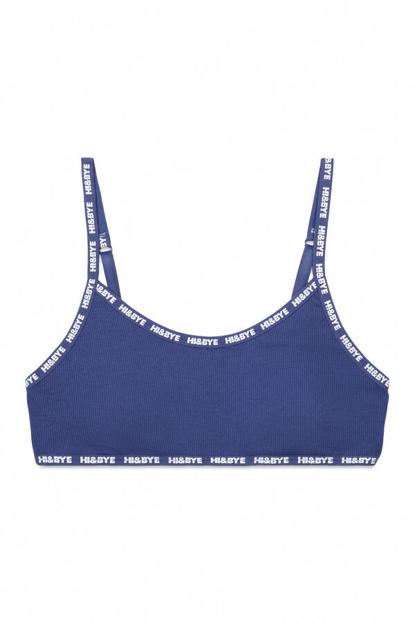 HI&BYE Top de soutien de algod&atilde;o com copas remov&iacute;veis em azul azul