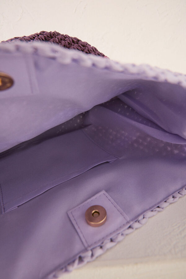 Women'secret Bolso cruzado rafia estampado multicolor estampado