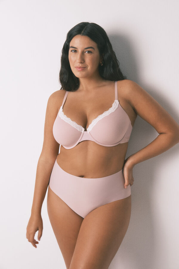 Women'secret Braga alta cl&aacute;sica microfibra rosa rosa