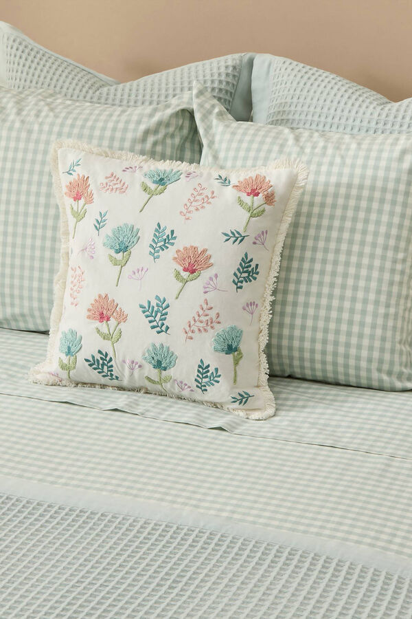 Textura Capa n&oacute;rdica algod&atilde;o quadrados vichy azul