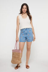 Pieces Top de croch&eacute; cinzento