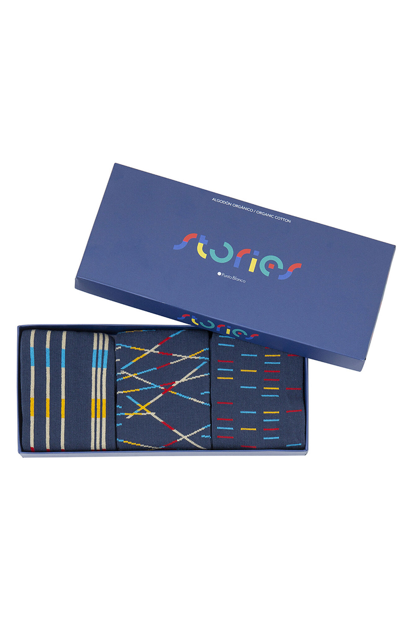 Punto Blanco Pack de 3 calcetines cortos de algod&oacute;n org&aacute;nico Stories Mikado