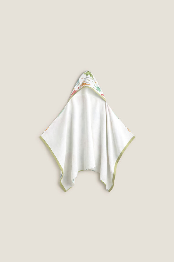 Textura Toalha capuz dinossauros branco