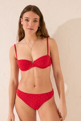 Women'secret Braga bikini brasile&ntilde;a bordado suizo rojo rojo
