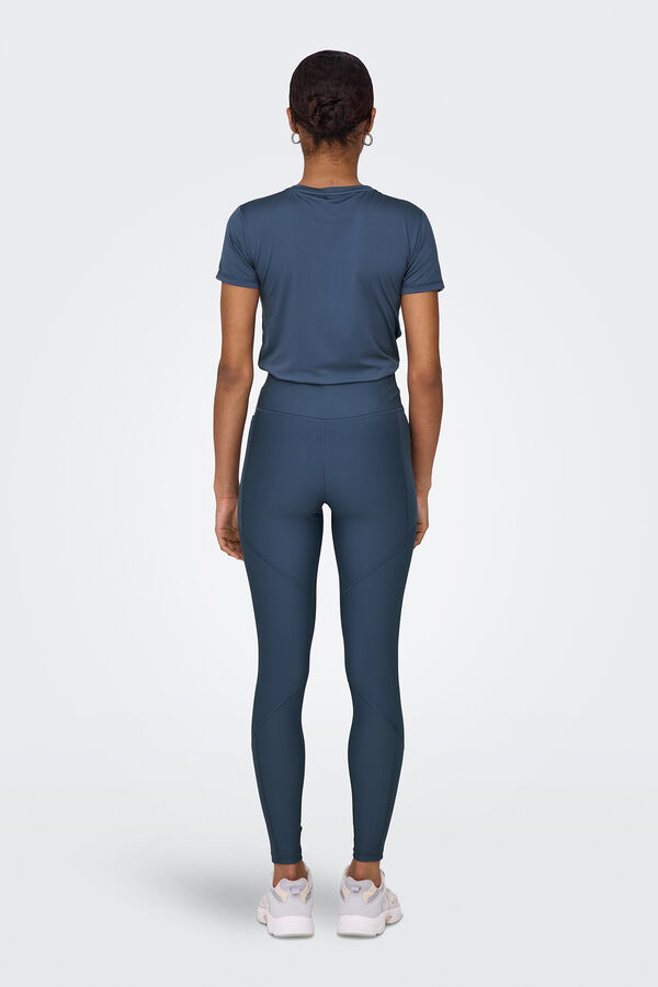 Only Play Leggings esportivas de cintura alta com bolso lateral azul