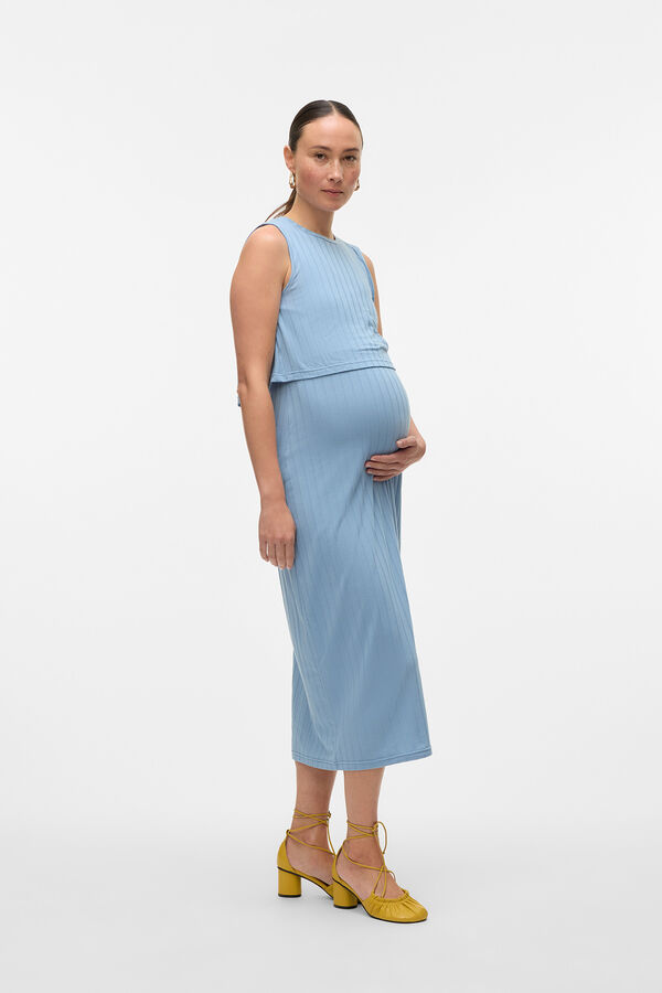 Mamalicious Vestido midi maternity azul