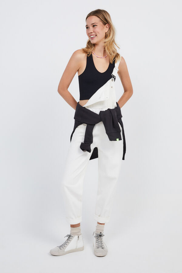 HI&BYE Crop top decote V sem costuras branco preto
