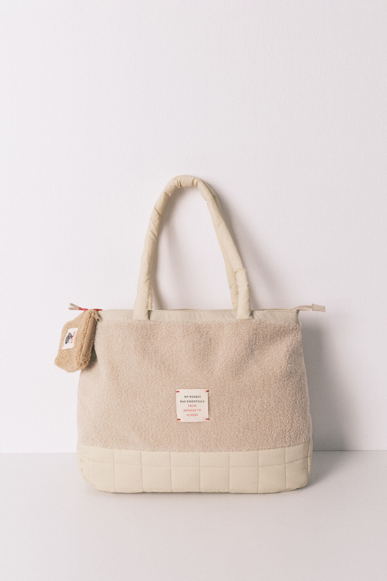 Women'secret Grande bolsa acolchoada bege do Snoopy