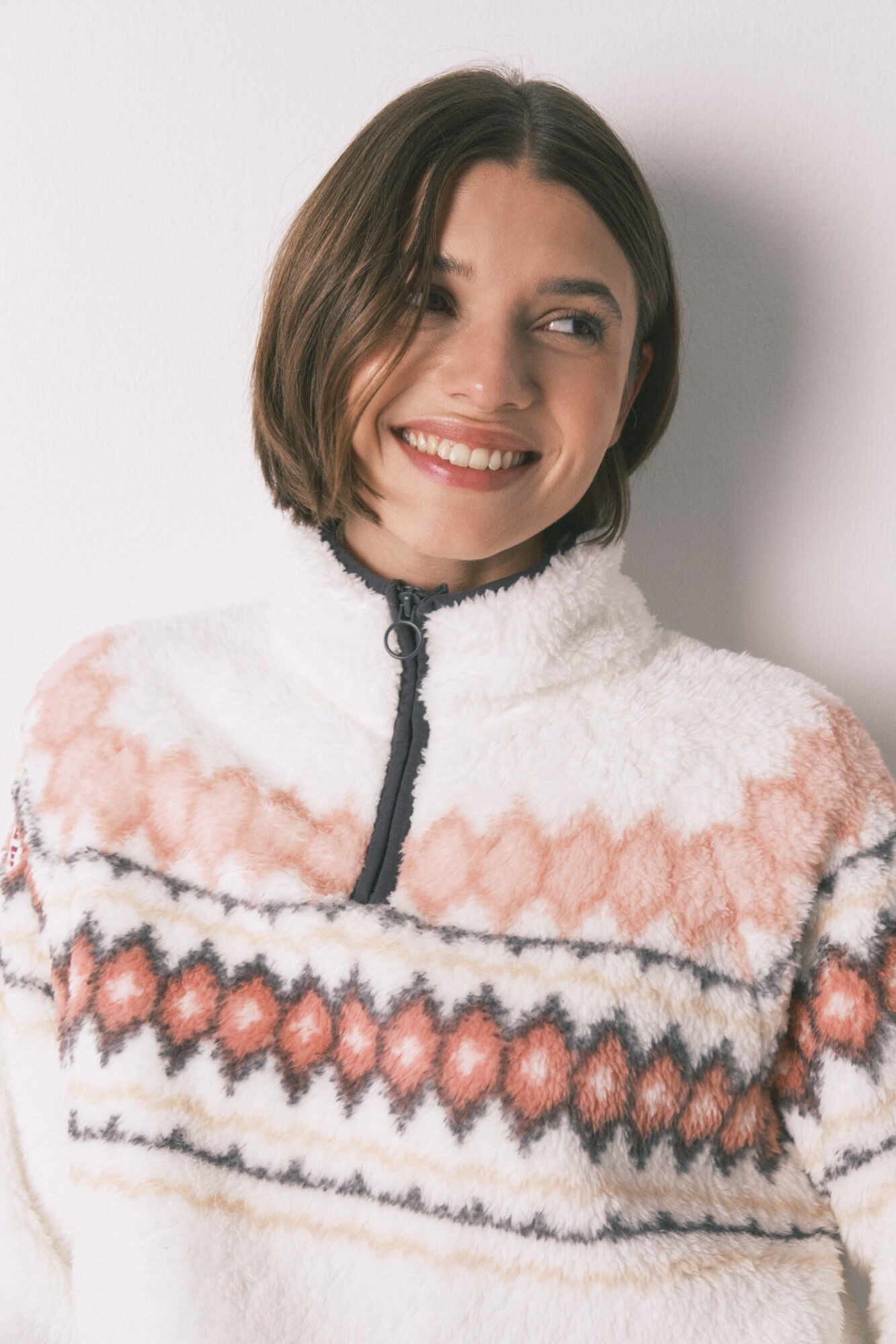 Women'secret Pijama largo polar suave estampado fair isle