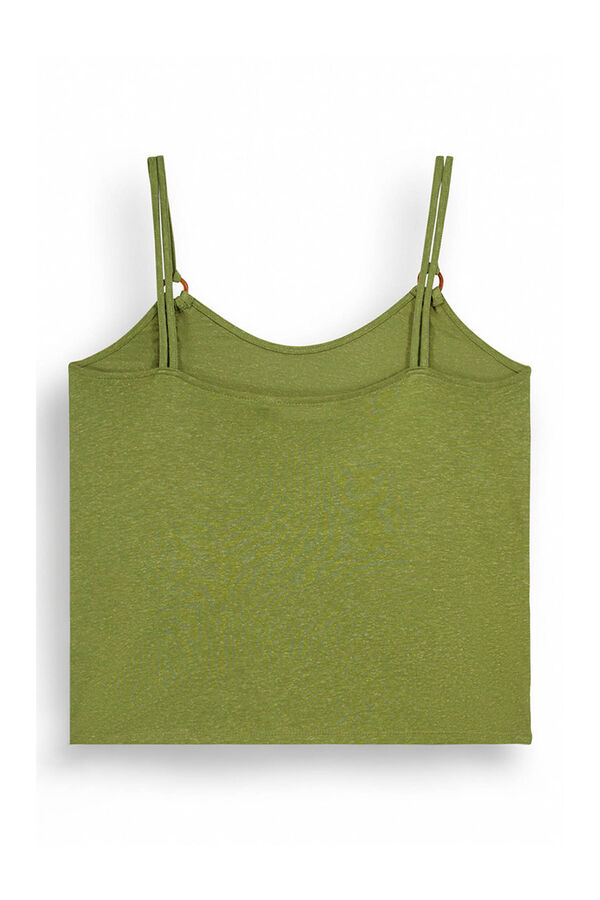 Women'secret Camiseta tirantes kaki lino kaki