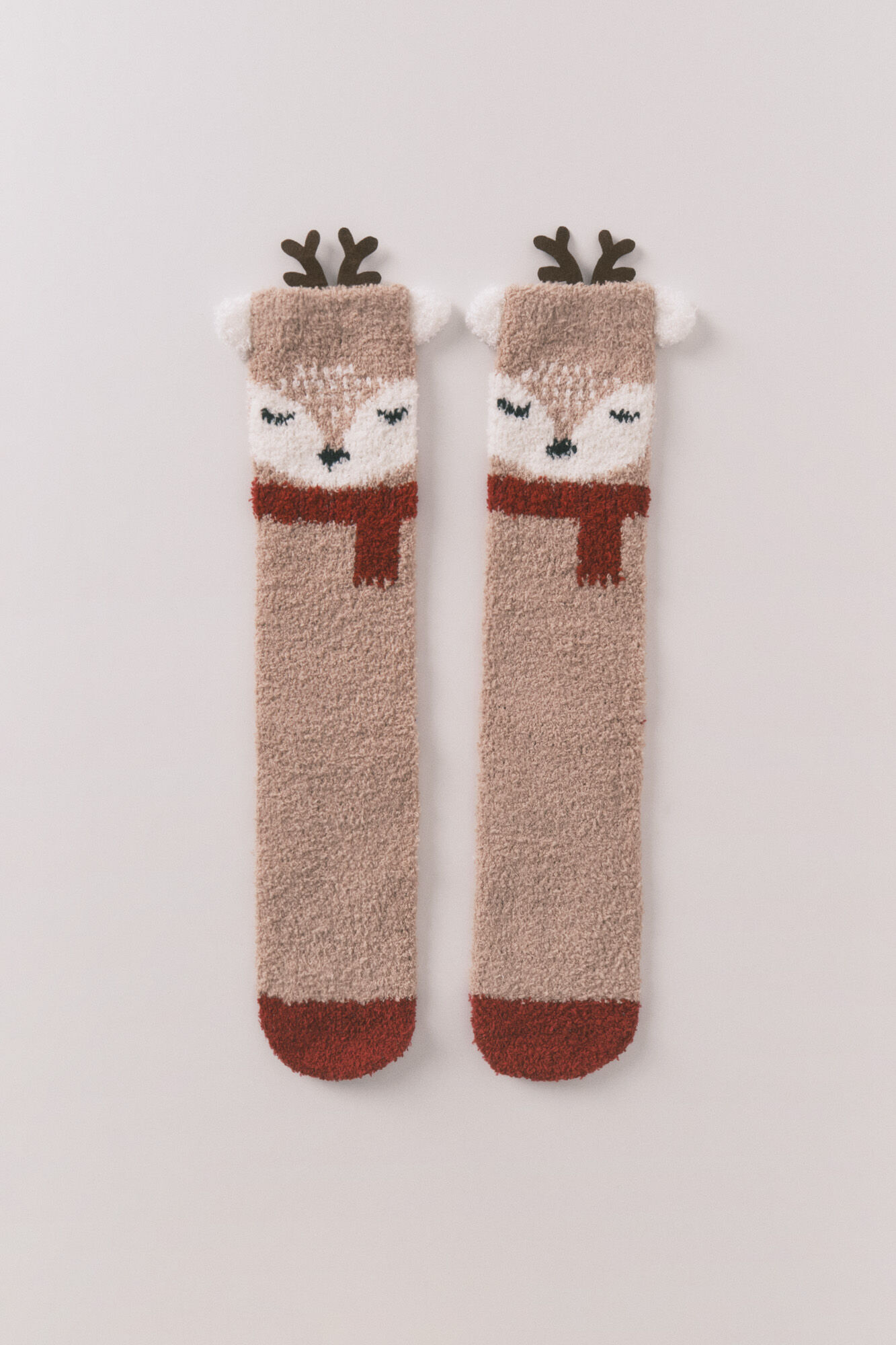 Women'secret Calcetines largos pelo print ciervo 3D