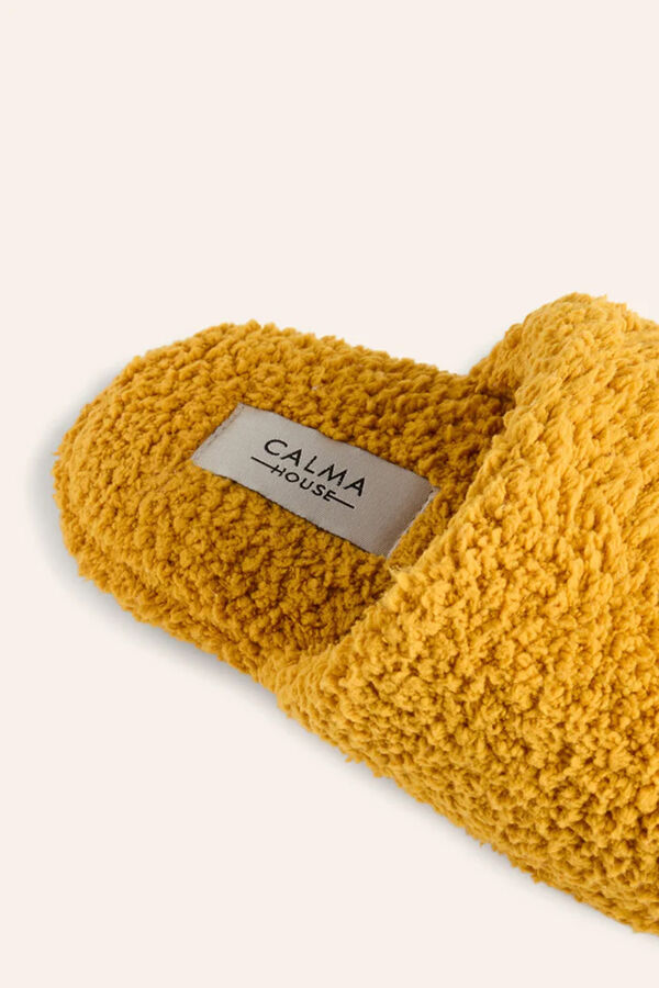 Calma House Plaid coco em mostarda estampado