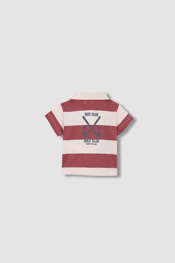 Gocco Polo estampado golf rosa burdeos