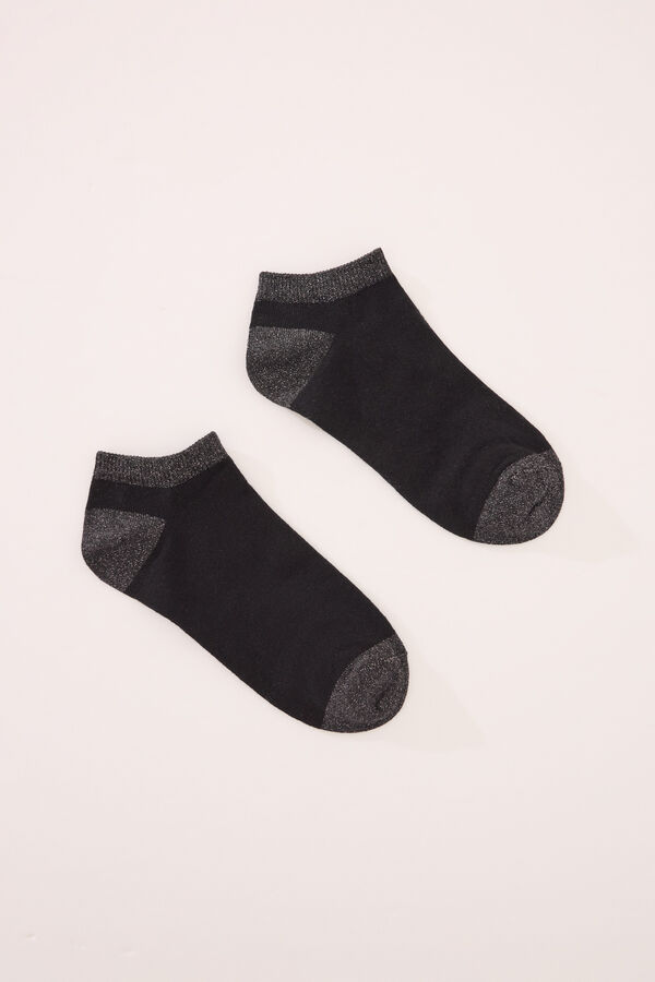 Women'secret Meias curtas pretas de lurex preto