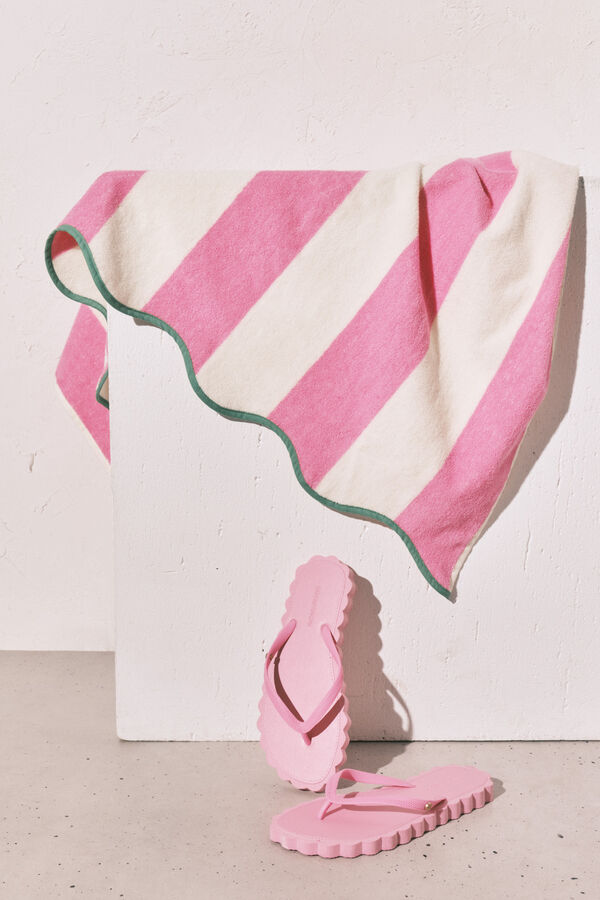 Women'secret Toalla 100% algod&oacute;n estampado rayas rosa