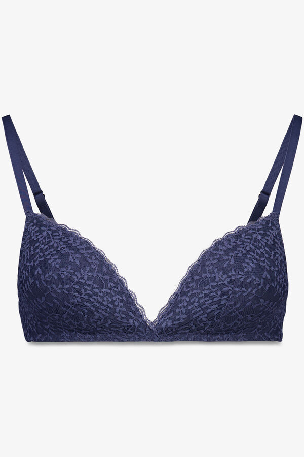 Women'secret Soutien ENCHIMENTO com renda azul azul