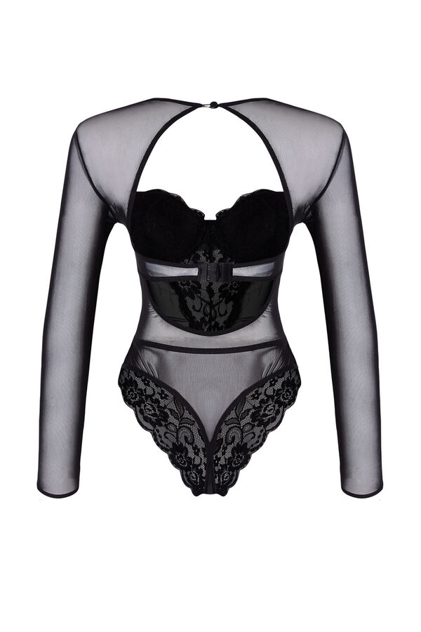 Trendyol Body coberto com detalhes de renda preta  preto