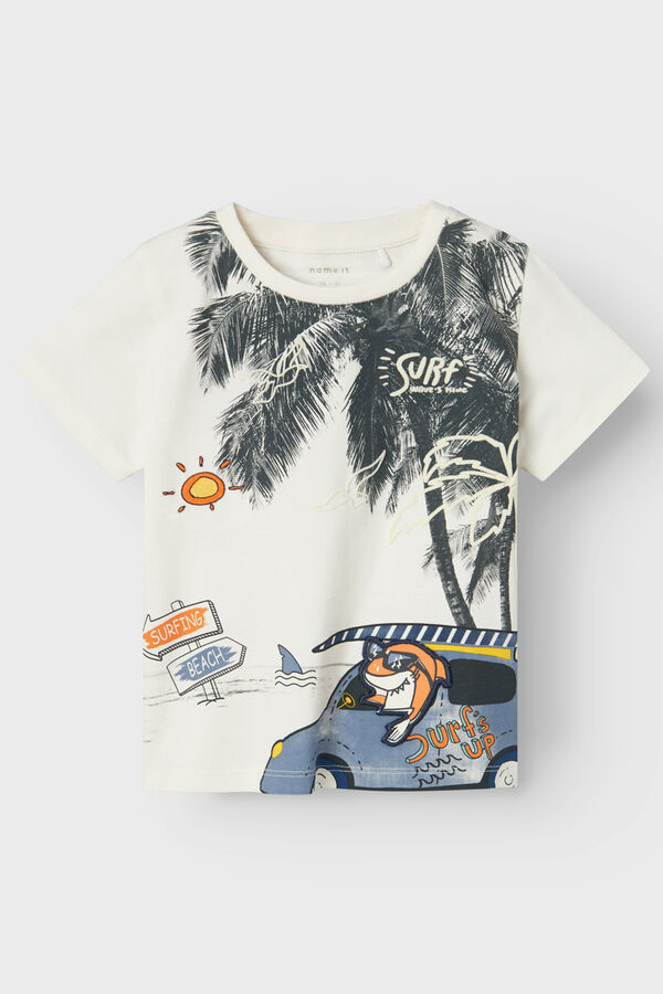 Name it T-shirt menino manga curta Surf branco
