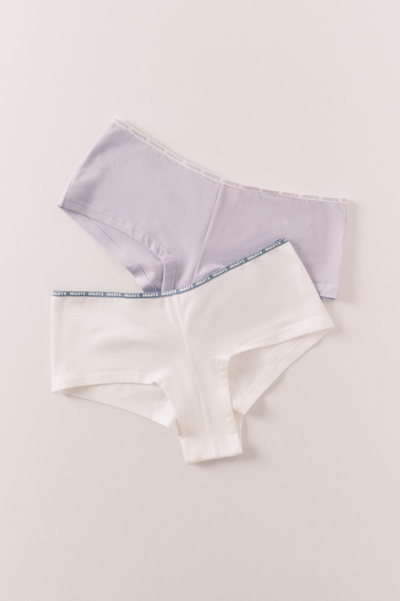 HI&BYE Pack 2 bragas b&oacute;xer morado y blanco