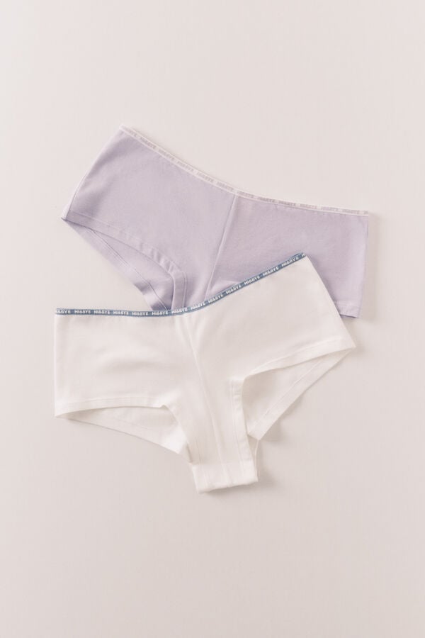 HI&BYE Pack de 2 cuecas boxer roxo e branco branco