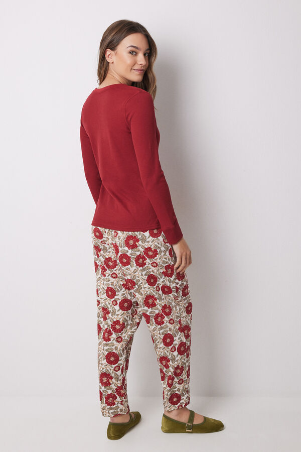 Women'secret Pantal&oacute;n pijama flores 100% algod&oacute;n estampado