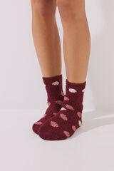 Women'secret Calcetines pelo lunares granate estampado