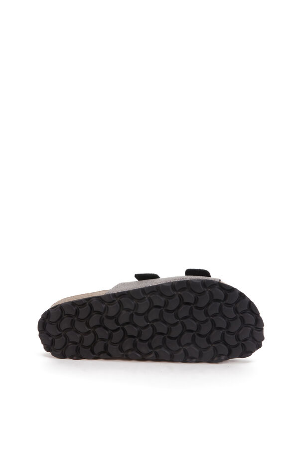 Abbacino Sandália rasa de pele cinzento