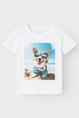 Name it T-shirt de menino com print divertido branco