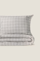 Textura Capa de edred&atilde;o de flanela de algod&atilde;o xadrez cinzento