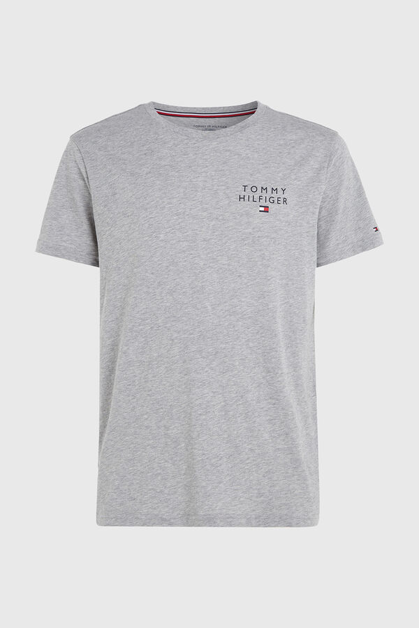 Tommy Jeans Camiseta lisa logo gris