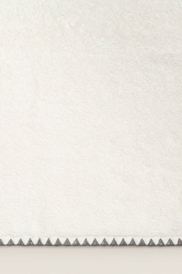 Textura Toalla lavabo pespunte decorativo algod&oacute;n 50x90cm. blanco