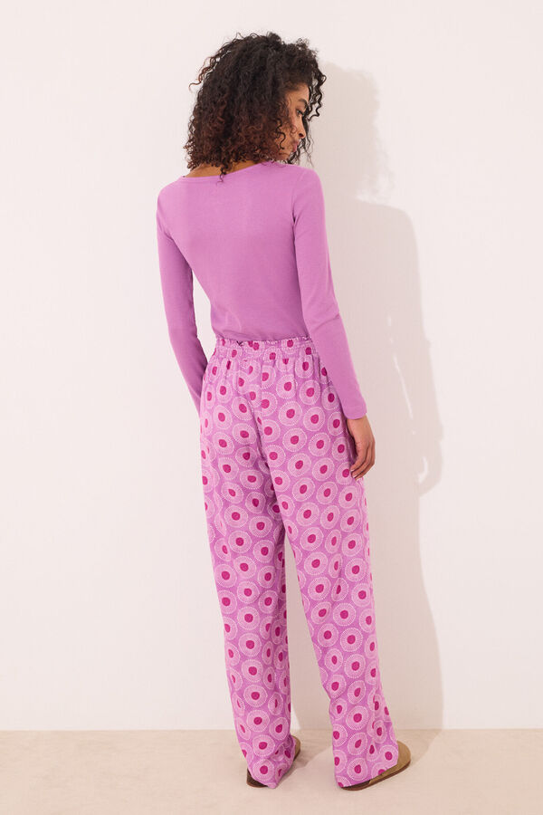 Women'secret Pantalón largo viscosa estampado geométrico estampado