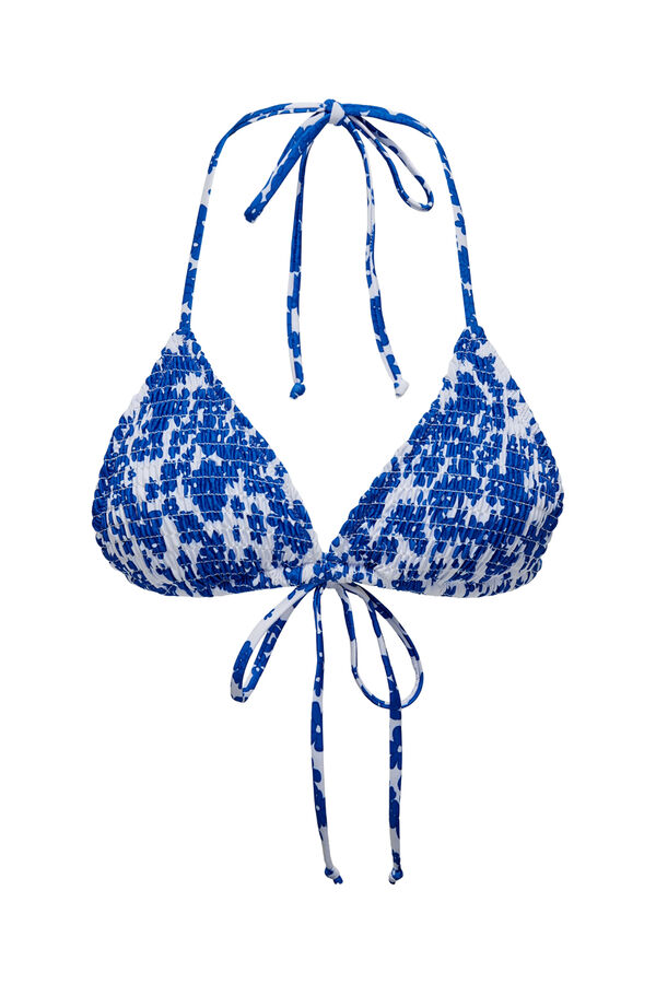 Only Top de bikini triangular smock blanco