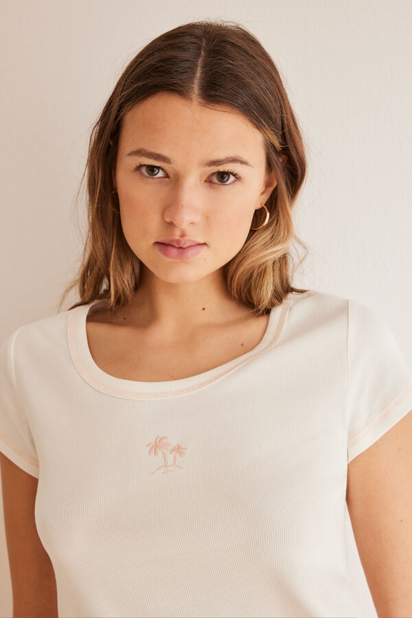 Women'secret Pijama cal&ccedil;as estampado palmeiras bege